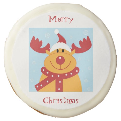 Happy Rudolf Reindeer Sugar Cookies