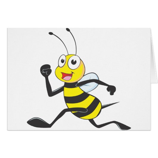 Happy Running Bee Cards (Front Horizontal)