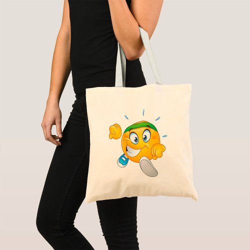 Happy Running Emoji Tote Bag