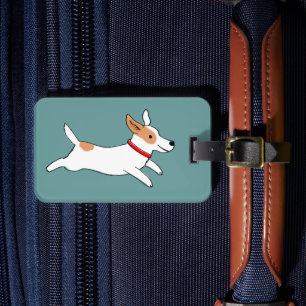 Happy Running Jack Russell Terrier - Cute Pet Dog Luggage Tag