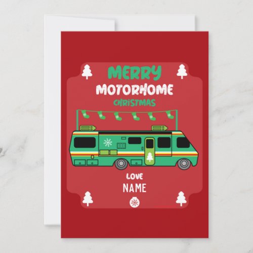 Happy RV Motorhom Xmas   Thank You Card