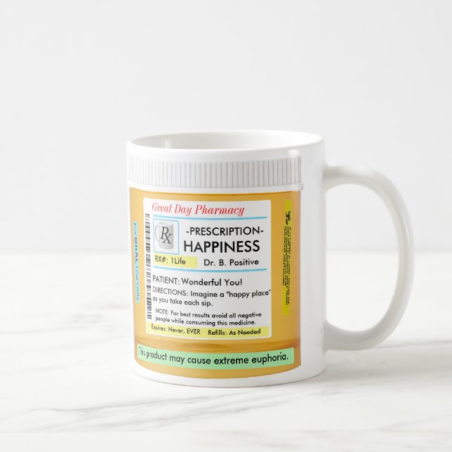 Happy RX CustomizeABLEs Prescription Coffee Mug (Right)