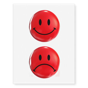 Happy & Sad Bi Polar Temporary Tattoos