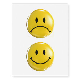Happy & Sad Bi Polar Temporary Tattoos
