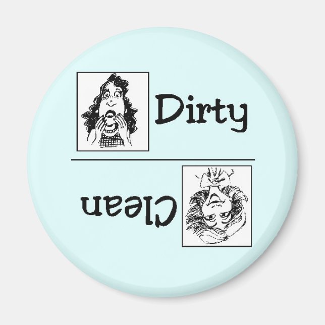 Happy/Sad Clean Dirty Dishwasher Magnet (Front)