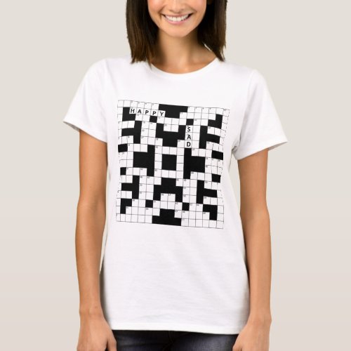HappySad Crossword Puzzle T_Shirt