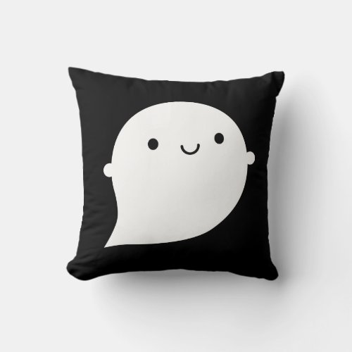 Happy  Sad Ghost Throw Pillow