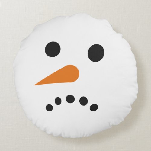 Happy Sad Snowman Holiday Pillow