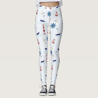 Happy Sailing Nautical Leggings