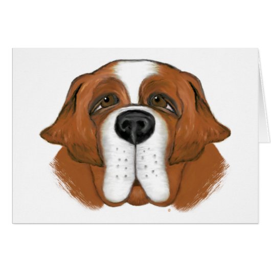 Happy Saint Bernard Cards (Front Horizontal)