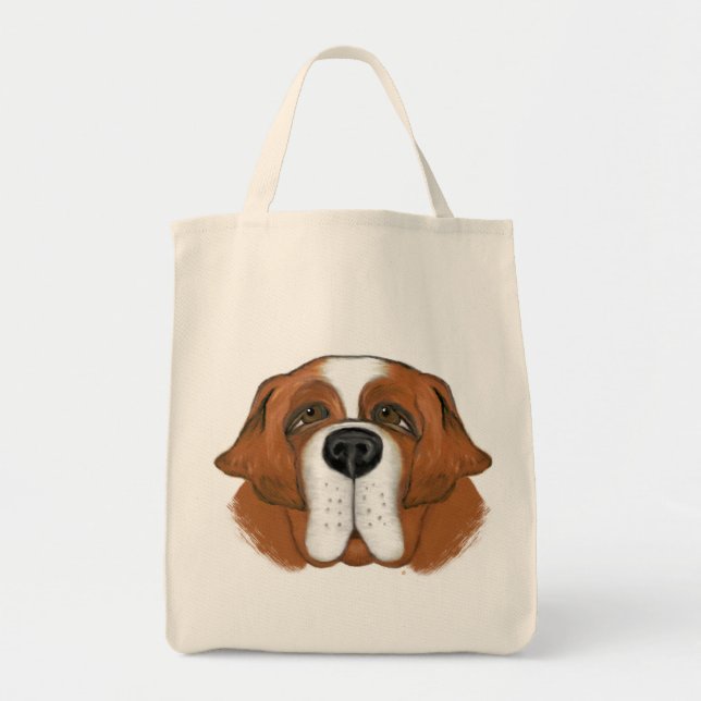 Happy Saint  Bernard Tote Bag (Front)