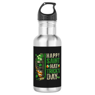 Happy Saint Hat Trick Ice Hockey Player Stainless Steel Water Bottle