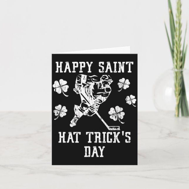Happy Saint Hat Tricks Day St Patricks Day Funny  Card (Front)