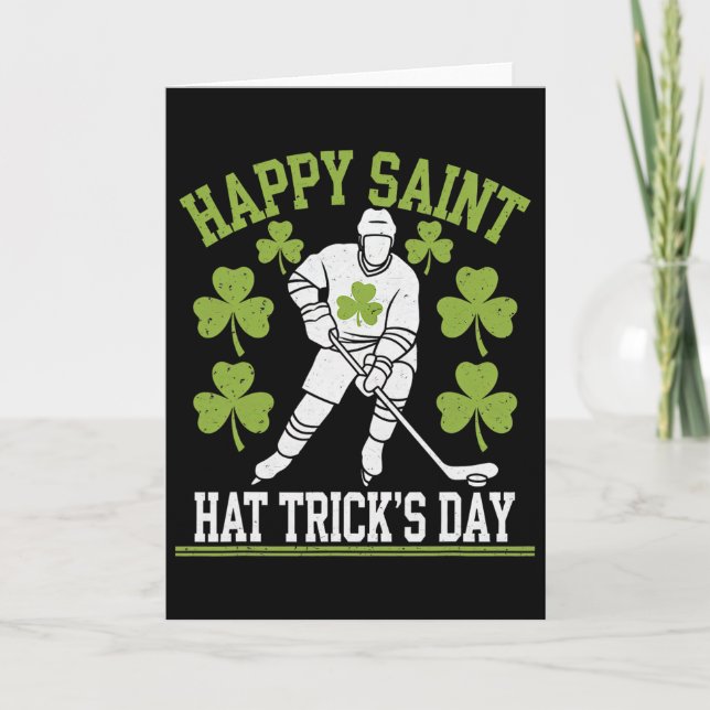 Happy Saint Hat Trick's Day St. Patrick's Day Hock Card (Front)