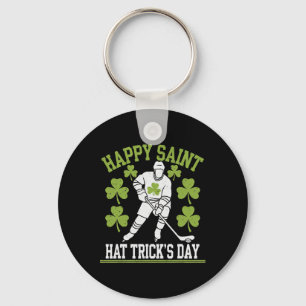 Happy Saint Hat Trick's Day St. Patrick's Day Hock Keychain