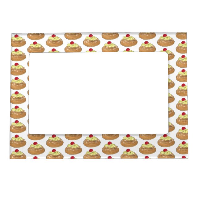 Happy Saint Joseph's Day Italian Pastry Zeppole Magnetic Frame (Front)