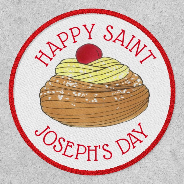 Happy Saint Joseph's Day Italian Pastry Zeppole Patch (Front)