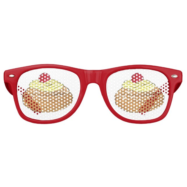 Happy Saint Joseph's Day Italian Pastry Zeppole Retro Sunglasses (Front)