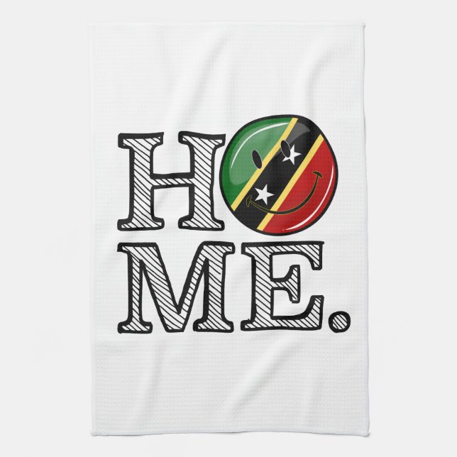 Happy Saint Kitts Flag House Warmer Towel (Vertical)