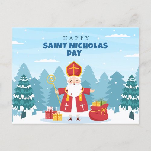 Happy Saint Nicholas Day Gifts Holiday Postcard