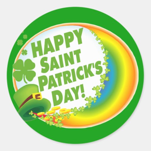 Happy Saint Patricks Day Classic Round Sticker