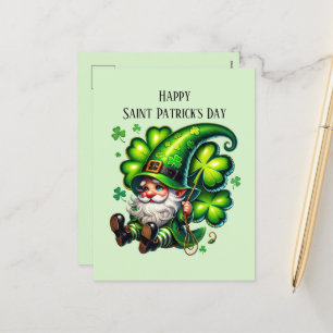 Happy Saint Patrick's Day gnome Holiday Postcard