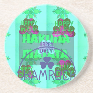 Happy Saint Patrick's Day Hakuna Matata Art Print Coaster