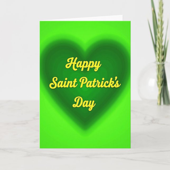 Happy Saint Patricks Day Heart Card (Front)
