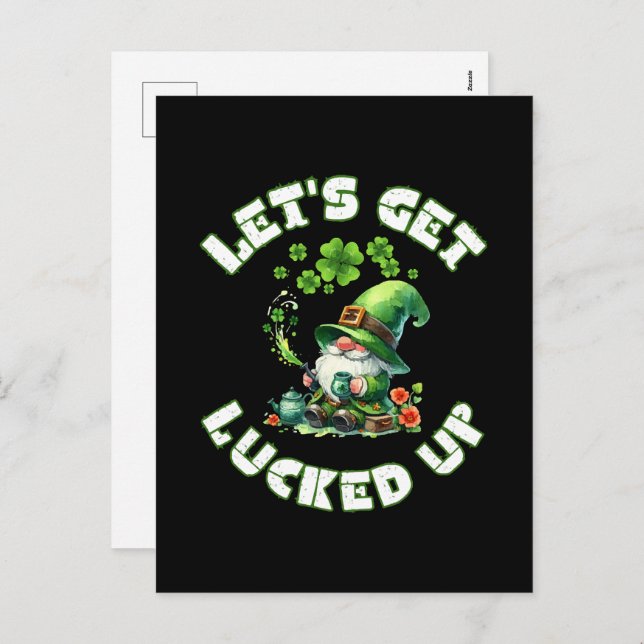 happy saint patrick's day holiday postcard (Front/Back)