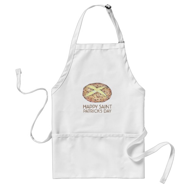 Happy Saint Patrick's Day Irish Soda Bread Loaf Adult Apron (Front)