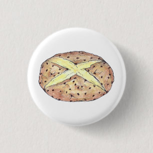 Happy Saint Patrick's Day Irish Soda Bread Loaf Button