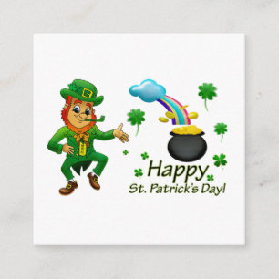 Happy Saint Patrick's Day Leprechaun Rainbow Enclosure Card