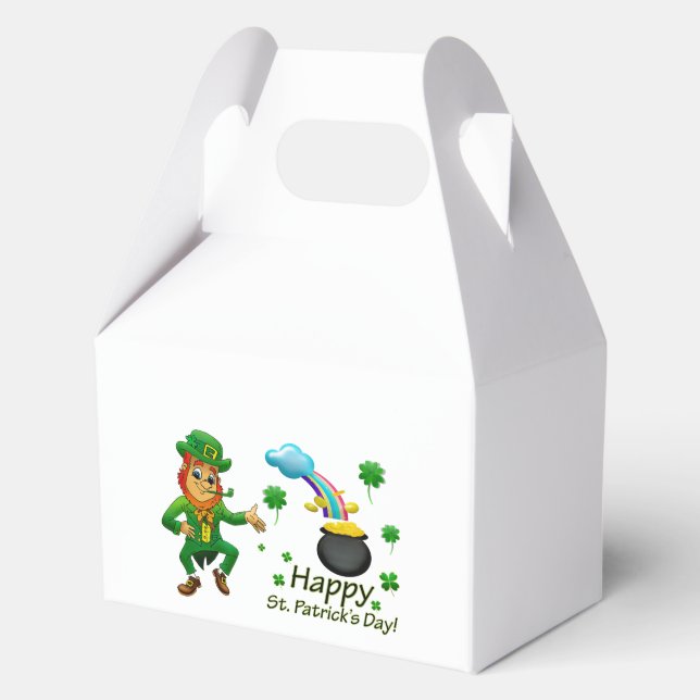 Happy Saint Patrick's Day Leprechaun Rainbow  Favor Boxes (Back)