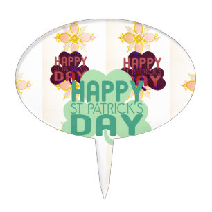 Happy Saint Patrick's Day Lovely Art Print Cake Topper