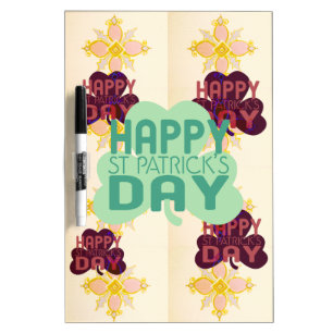 Happy Saint Patrick's Day Lovely Art Print Dry Erase Board