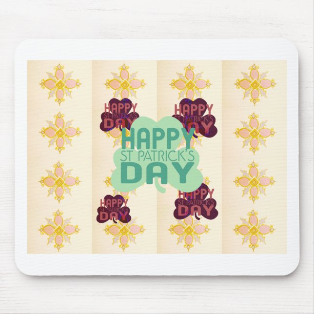 Happy Saint Patrick's Day Lovely Art Print Mouse Pad (Front)