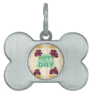 Happy Saint Patrick's Day Lovely Art Print Pet ID Tag