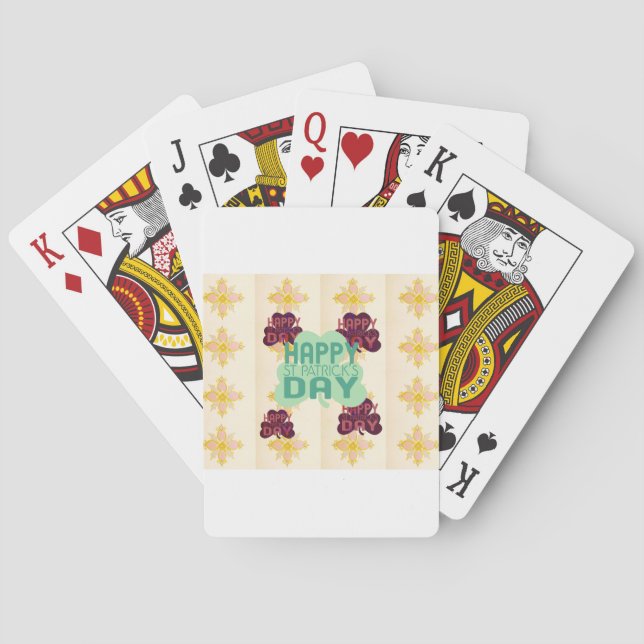 Happy Saint Patrick's Day Lovely Art Print Poker Cards (Back)