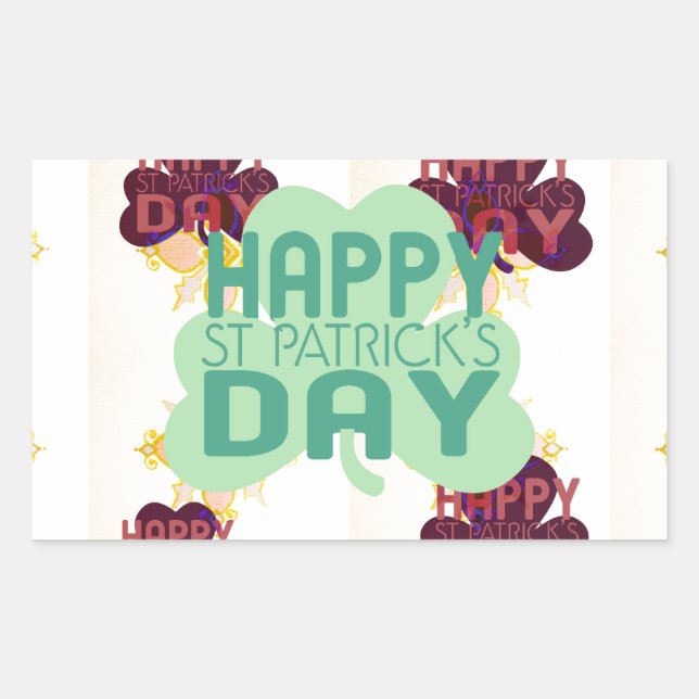 Happy Saint Patrick's Day Lovely Art Print Rectangular Sticker (Front)