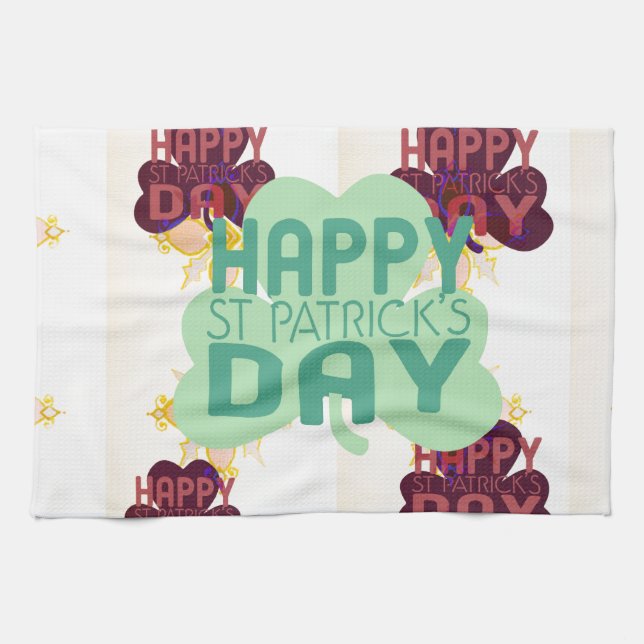 Happy Saint Patrick's Day Lovely Art Print Towel (Horizontal)