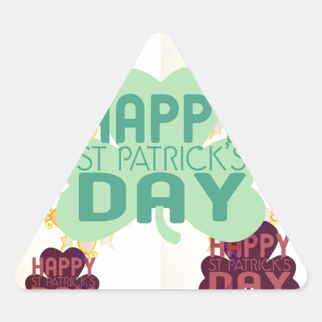 Happy Saint Patrick's Day Lovely Art Print Triangle Sticker (Front)