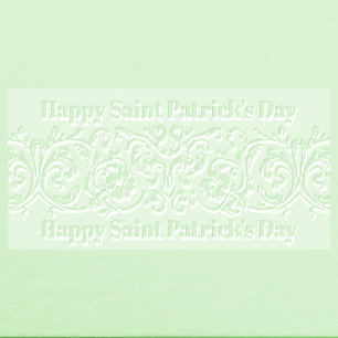 Happy Saint Patrick's Day Ornate Shamrock Border  Embosser