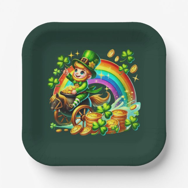 Happy Saint Patrick's Day party Paper Plates (Front)