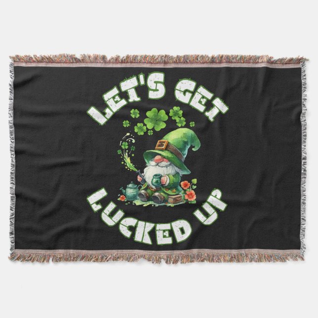 happy saint patrick's day throw blanket (Front)