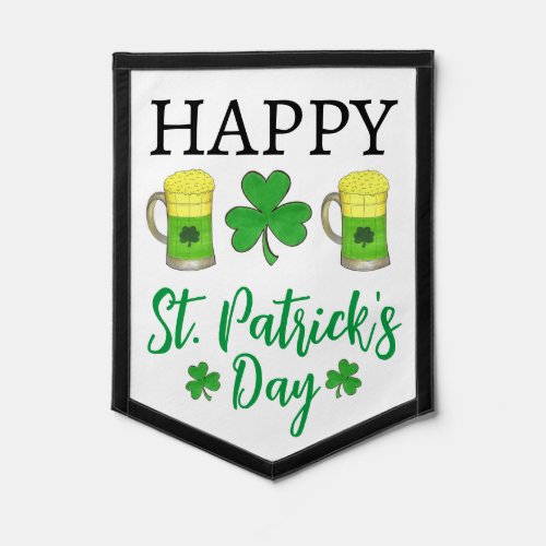 Happy Saint St Patricks Day Shamrock Green Beer Pennant