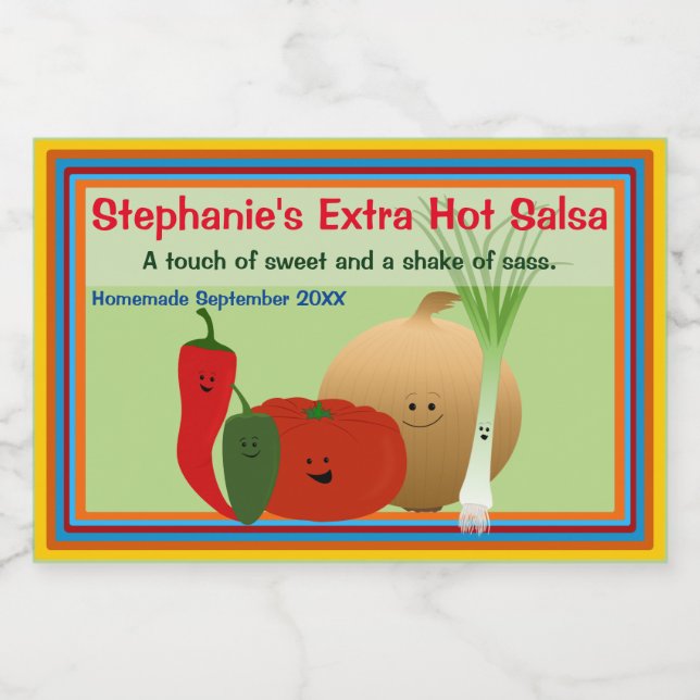 Happy Salsa Mix Personalized Food Label (Single Label)