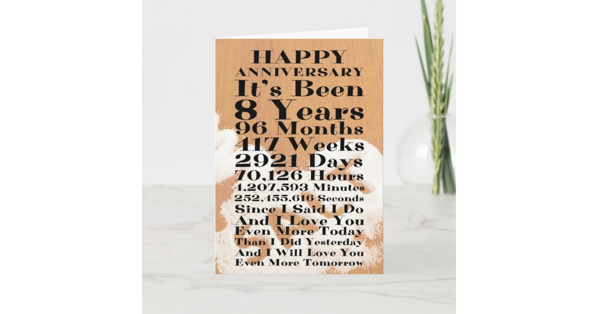 Happy Salt 8th Wedding Anniversary Card