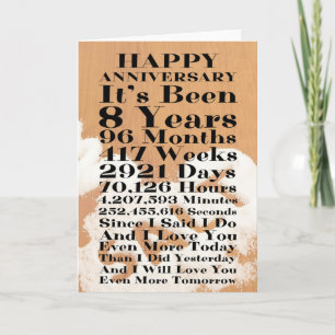 Happy Salt 8th Wedding Anniversary Card