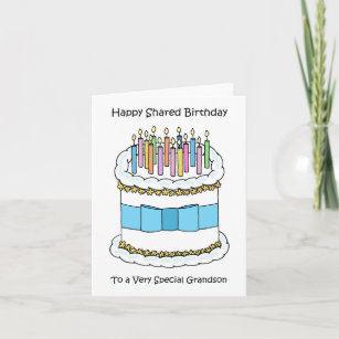 Happy Same Day Shared Joint Birthday Grandson Card