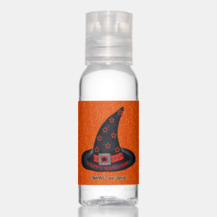 Happy Samhain Black Witch Hat Stars Orange Hand Sanitizer